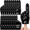 Sinmoe 24 Pcs Mini Foam Finger Baseball Fan Mini Foam Finger, We're #1 Sports Themed Party Supplies for Baseball Hockey Football Basketball Events Team Gifts(Black) view 1