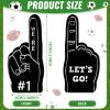 Sinmoe 24 Pcs Mini Foam Finger Baseball Fan Mini Foam Finger, We're #1 Sports Themed Party Supplies for Baseball Hockey Football Basketball Events Team Gifts(Black) view 2