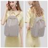 Mn&Sue Women Backpack Purse Waterproof Nylon Rucksack Lightweight Casual Fashion Shoulder Bags for Travel Work College Daypack (Grey) view 2
