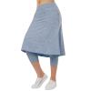 Women Knee Length Skirts with Leggings,Skirted Leggings Skorts Capris for Tennis Women Skort Zipper Pockets(Denim S) view 1