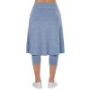Women Knee Length Skirts with Leggings,Skirted Leggings Skorts Capris for Tennis Women Skort Zipper Pockets(Denim S) view 3