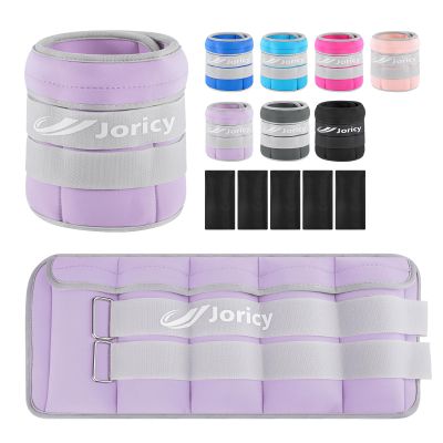 Adjustable Ankle Weights for Women Men 1-12 LBS 1 Pair Wrist Leg Arm Weights with Removable Weight, Strength Training Weight for Jogging, Walking, Running, Fitness, Gym Workout, Purple