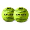 PHINIX Split Leather Practice Softball Official Size and Weight Professional Quality (12 Inch Bag of 2) view 1