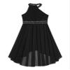 RUNQHUI Kids Girls Sleeveless Rhinestone Party Dress Formal Dress Chiffon Wedding Dance Prom Gown Black 12 Years view 4