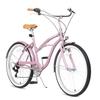 ACEGER 24 26 Inch Women Beach Cruiser Bike, Single Speed and 7 Speed, Adult Hybrid Bike Commuter Bicycle, Hi-Ten Steel Frame with Adjustable Handlebar and Saddle, Multiple Colors view 1