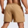 CRZ YOGA Men's Linerless Workout Shorts 7'' - Quick Dry for Running Sports Athletic Gym with Pockets Khaki Sand Large view 2