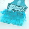 Yruioon Girls Shiny Sequins Hip-Hop Dance Tutu Dress Leotard Jumpsuit Latin Jazz Stage Performance Costume Teal 10 Years view 2
