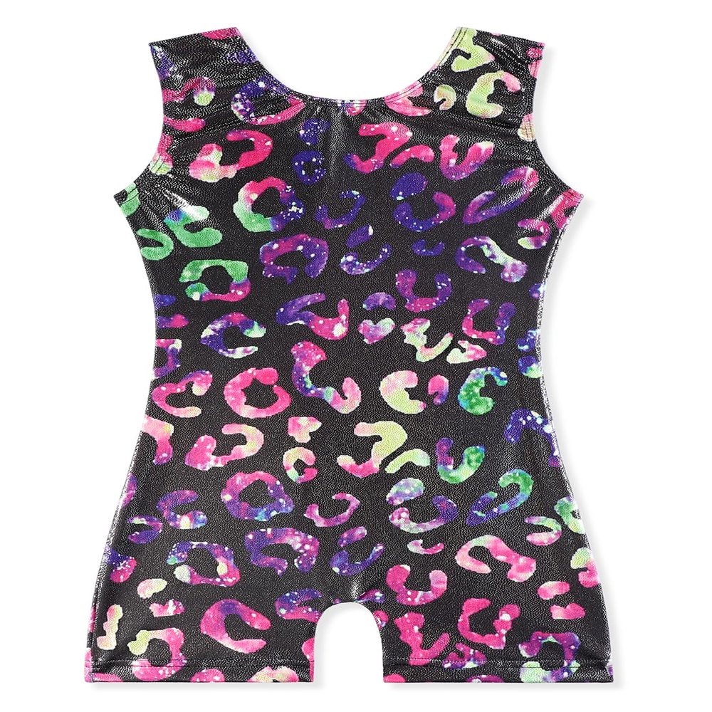 EQSJIU Kids Leotards Gymnastics Black Leotard Rainbow Red Yellow Purple Girls Biketards Practice Clothes For 3t 4t 3-4t Sweet Girls