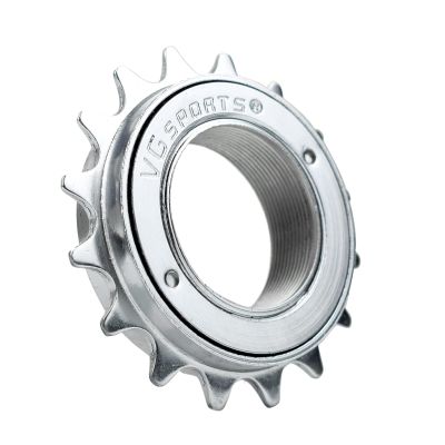 VG SPORTS Single Speed Bike Freewheel, 16T Compatible with 1/2' x 1/8' Bicycle One-Speed Freewheel Threaded Type Freehub Replacement Parts (Silver)