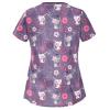 PETYCZEN Summer Tops for Women 2023, Cute Graphic Tees Casual Short Sleeve V Neck Scrub Tops Plus Size Shirts Stretch Working Nurse Uniform Dressy Blouses Tunic with Pockets(D-Purple,X-Large) view 2