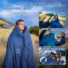 ATEPA Down Sleeping Bag for Adults, Lightweight 30F 40F Cold Weather 3 Season Backpacking Sleeping Bag, with Wearable Rectangle Wide Design & Compression Sack for Hiking Camping, Navy view 2