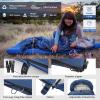 ATEPA Down Sleeping Bag for Adults, Lightweight 30F 40F Cold Weather 3 Season Backpacking Sleeping Bag, with Wearable Rectangle Wide Design & Compression Sack for Hiking Camping, Navy view 4