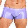 Vxuxlje Men's Glossy Trunks Briefs Underwear Smooth Stretchy Bulge Enhancing Pouch Boxer Shorts Light Purple Medium