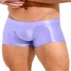 Vxuxlje Men's Glossy Trunks Briefs Underwear Smooth Stretchy Bulge Enhancing Pouch Boxer Shorts Light Purple Medium view 2