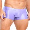 Vxuxlje Men's Glossy Trunks Briefs Underwear Smooth Stretchy Bulge Enhancing Pouch Boxer Shorts Light Purple Medium view 3