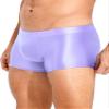 Vxuxlje Men's Glossy Trunks Briefs Underwear Smooth Stretchy Bulge Enhancing Pouch Boxer Shorts Light Purple Medium view 4