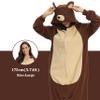 NAITOKE Adult Animal Onesie Halloween Costume Cosplay One-Piece Pajamas Women Man Teens Brown view 3