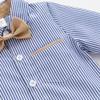 Boarnseorl Baby Toddler Boys Long Sleeves Button Down Shirt with Bow Tie,9-12 Months Light Blue view 2