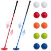 Lenwen 2 Pcs Golf Putter for Men Women Adjustable Length Two Way Putter Right or Left Handed Golfers Mini Golf Club with Practice Balls for Adults(Blue, Red) view 1