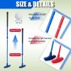 Lenwen 2 Pcs Golf Putter for Men Women Adjustable Length Two Way Putter Right or Left Handed Golfers Mini Golf Club with Practice Balls for Adults(Blue, Red) view 2