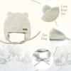 BAVST Baby Beanie Hat for Winter with Earfalp Cute Bear Kids Toddler Girls Boys Warm Knit Cap 0-2Years view 2