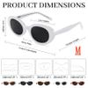 FEISEDY Sunglasses Womens, Retro Oval Cateye Sun Glasses Men, Small 90s Style B4128 view 3