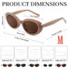 FEISEDY Sunglasses Womens, Retro Oval Cateye Sun Glasses Men, Small 90s Style B4128 view 3