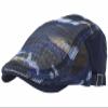 Reyox Unisex Breathable Mesh Summer Cap Adjustable Camo Flat Cap Beret Cabbie Ivy Hat Navy Blue Camouflage view 1