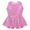 Yruioon Girls Sequins Criss-Cross Back Latin Jazz Dance Dress Leotard Stage Performance Costume Dancewear Pink 6 Years view 1