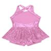 Yruioon Girls Sequins Criss-Cross Back Latin Jazz Dance Dress Leotard Stage Performance Costume Dancewear Pink 6 Years view 4
