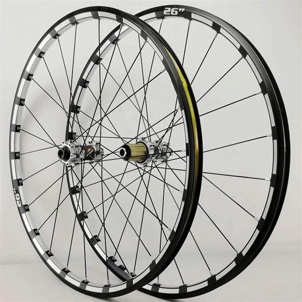 ZECHAO Mountain Bike Wheelset 26 27.5 29 Inch,CNC Rims Thru Axl Disc Brake Cycling Wheels Sealed Bearing Hub 24 Hole 7-11 Speed Cassette Wheelset (Color : Silver hub, Size : 27.5inch)