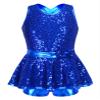 Yruioon Girls Sequins Criss-Cross Back Latin Jazz Dance Dress Leotard Stage Performance Costume Dancewear Royal Blue 12 Years view 1