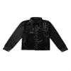 Yruioon Kids Boys Sparkle Sequins Long Sleeve Button Down Shirt Latin Jazz Dance Stage Performance Costume Black 8-10 Years view 3