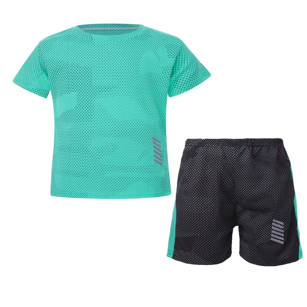 Fldy Boys Soccer Sports Training Uniforms Kids Youth Athletic Football Soccer Jersey Shirt and Shorts Kit Green 3-4 Years
