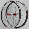 ZECHAO 700C Bike Wheelset,C/V Brake Double Wall Alloy Rim 7-11speed Cassette Sealed Bearing Hub Racing Bike Wheel Wheelset (Color : B-Red, Size : 700C) view 1