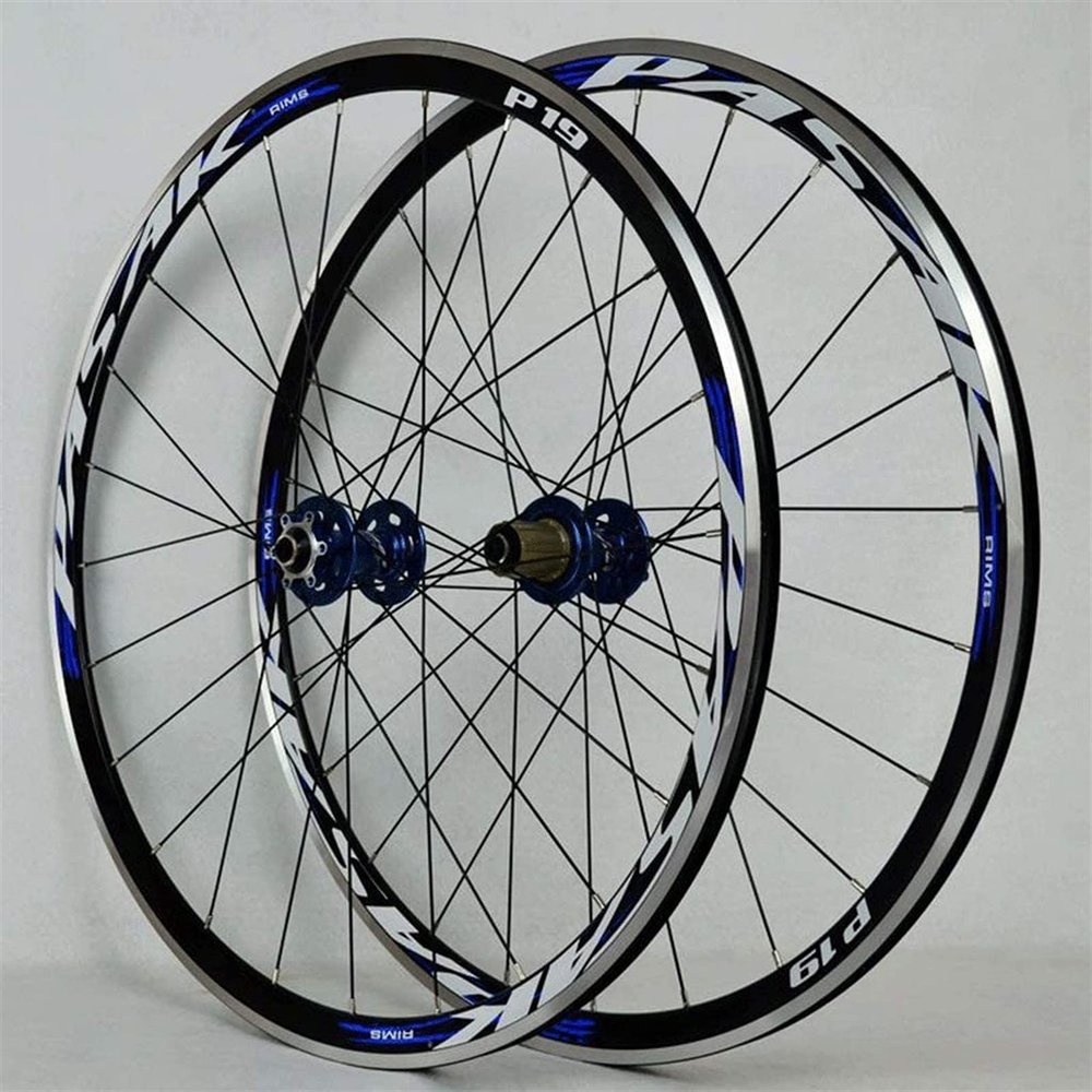 ZECHAO 700C Road Bike Rim,Disc/V Brake Bike Wheel 7-11speed Cassette Sealed Bearing Hub QR Superlight Racing Wheelset Wheelset (Color : Blue, Size : 700c)