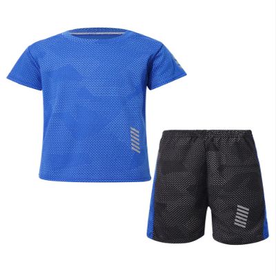 Fldy Boys Soccer Sports Training Uniforms Kids Youth Athletic Football Soccer Jersey Shirt and Shorts Kit Blue 3-4 Years