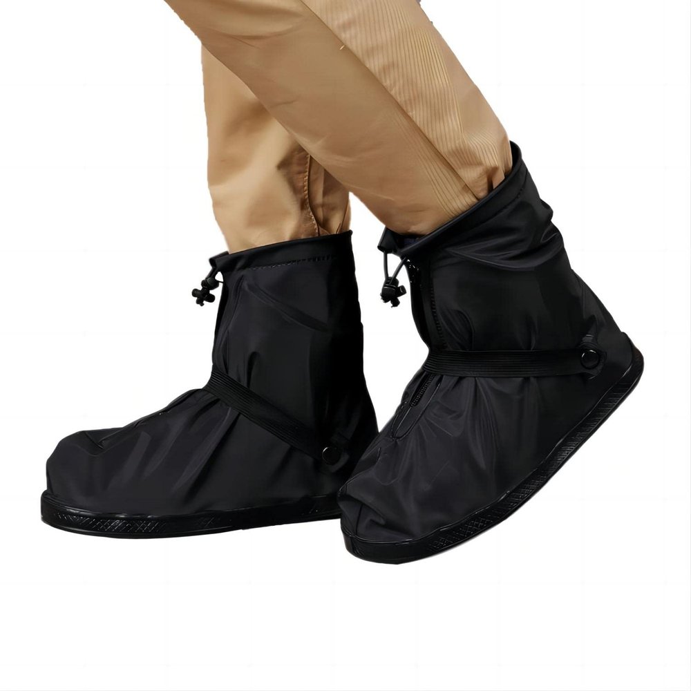 BEARMY Fashion Thickened with Zipper Waterproof Layer Waterproof Shoe Cover sandproof Shoe Cover Outdoor Travel Waterproof Shoe Cover (Small)