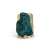 Dazzle Appeal Natural Agate Slice Adjustable Statement Cuff Ring Brass Gold Plated Open Cuff Stone Size approximately 25-30mm (Green) view 1