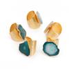 Dazzle Appeal Natural Agate Slice Adjustable Statement Cuff Ring Brass Gold Plated Open Cuff Stone Size approximately 25-30mm (Green) view 3