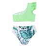 Girl's Two Piece Swimsuit Sport High Waist Bikini Set Bathing Suit Swimsuit Girls (Green, 9-10 Years) view 1