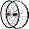 ZECHAO Mountain Bike Wheelset 26/27.5/29in,Disc Brake Cycling Wheel Double Wall Alloy Rim QR 32 Spokes for 7/8/9/10/11 Speed Flywheel Wheelset (Color : Gold hub, Size : 27.5inch) view 1