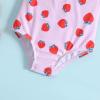 Summer Toddler Girls Ruffles Strawberry Prints 1 Piece Swimwear Beach Onesie Swimsuit Bikini Cute (Pink, 12-18 Months) view 3