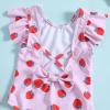 Summer Toddler Girls Ruffles Strawberry Prints 1 Piece Swimwear Beach Onesie Swimsuit Bikini Cute (Pink, 12-18 Months) view 4