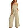 2023 Summer Womens Cotton Linen 2 Piece Outfits Crop Tank Tops and Wide Leg Pants Set Casual Lounge Tracksuits Sets view 1