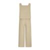 2023 Summer Womens Cotton Linen 2 Piece Outfits Crop Tank Tops and Wide Leg Pants Set Casual Lounge Tracksuits Sets view 3