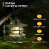 Camping Lantern Rechargeable Battery Powered 2 Pack, Camping Gear Must Haves, Camping Accessories, Retro Camping Light Waterproof Hanging LED Tent Lamp for Outdoor Hiking Fishing (Dark Green) view 4