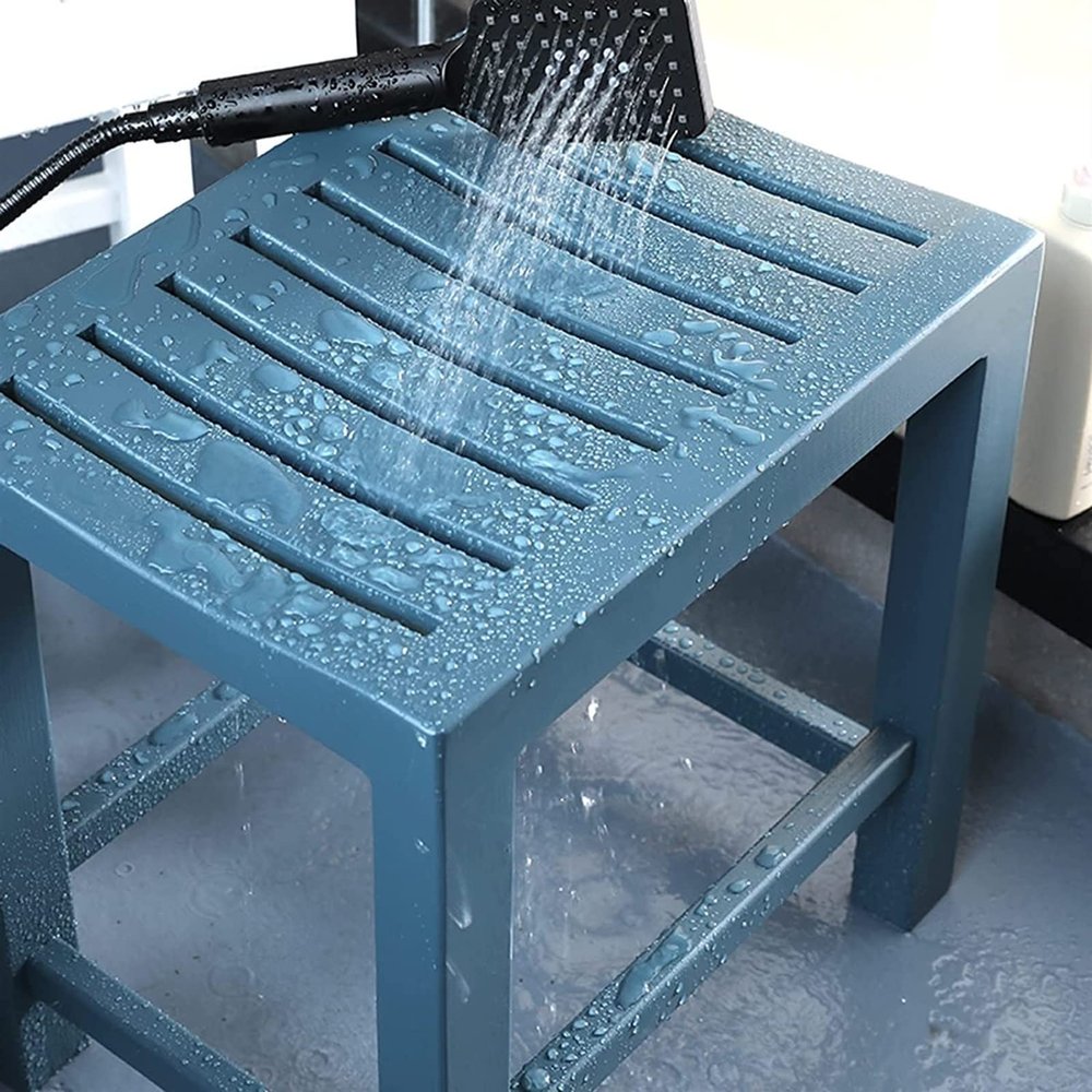 Bathroom Bench Stool Bathtub Shower Chair Wood Bathroom Stools Shower Seat Bench Spa Stools Waterproof Indoor Outdoor Use Home Footstool Bathtub Elderly Disabled Mobility Aid Show ( Size : 44*33*46cm