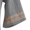Casual Cotton Linen Tshirt Midi Dress for Women Summer V Neck Lace Trim Half Sleeve Solid Beach Flowy Plus Size Loose Shift Tunic Dress view 4