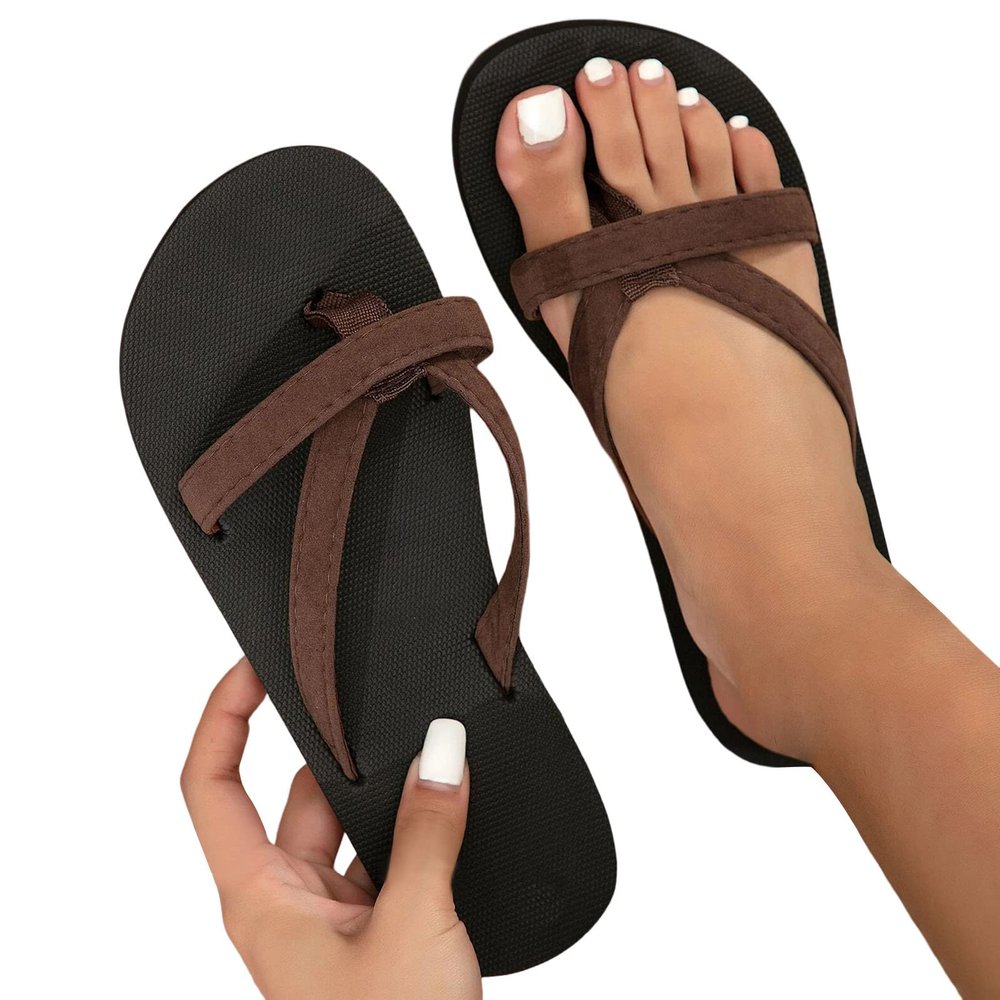 Black Sandals Women Flat, Women's Fashion Slippers Peep-Toe Summer Casual Clip Toe Beach Sandals Lace-Up Comfortable Cute Sandals